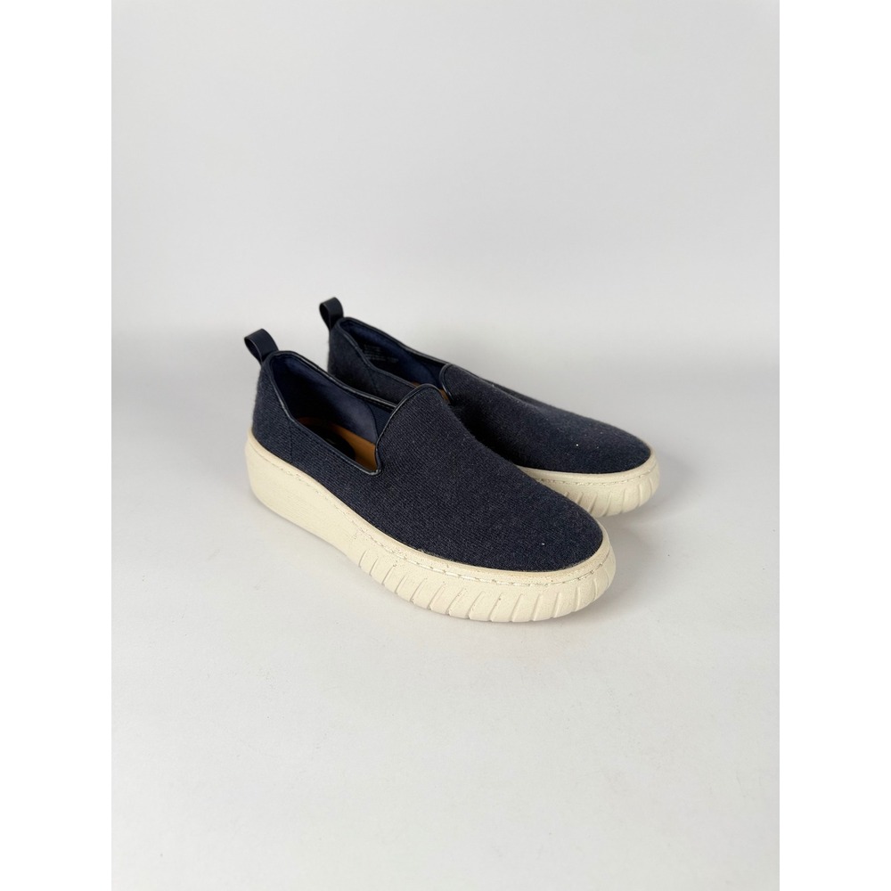 Sofft Somers‎ Navy Blue Textile Platform Slip On Sneakers Womens 7M SF6049107